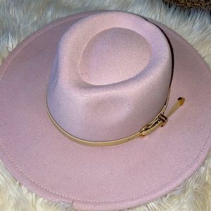 LIGHT PINK WIDE BRIM HAT
